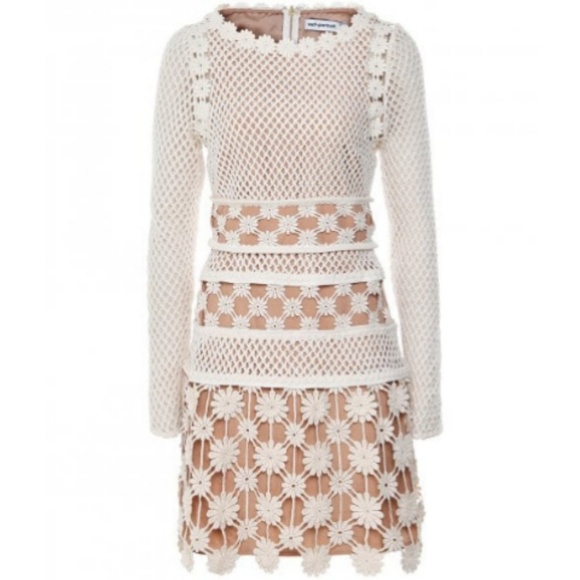 Self-Portrait Dresses & Skirts - SELF-PORTRAIT Crochet Long Sleeve Mini Dress